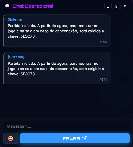 Chat flutuante em partida