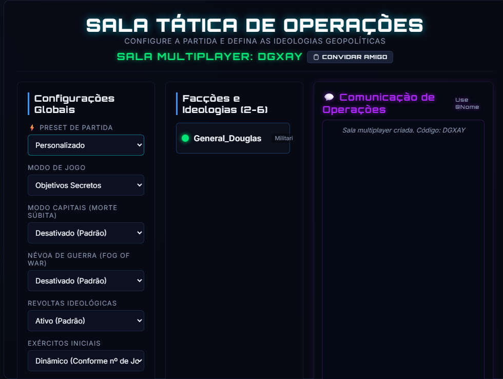 Lobby online com chat
